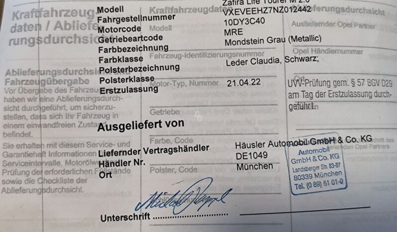 Opel Zafira Life full